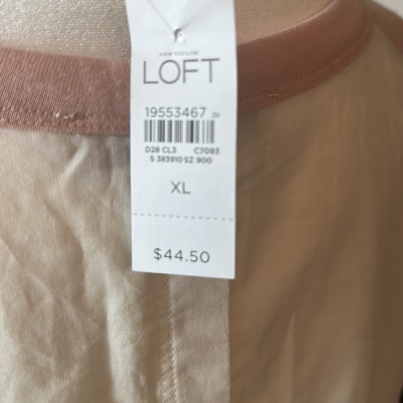 Loft Light Pink Top with Cream Button down on back - Picture 4 of 8